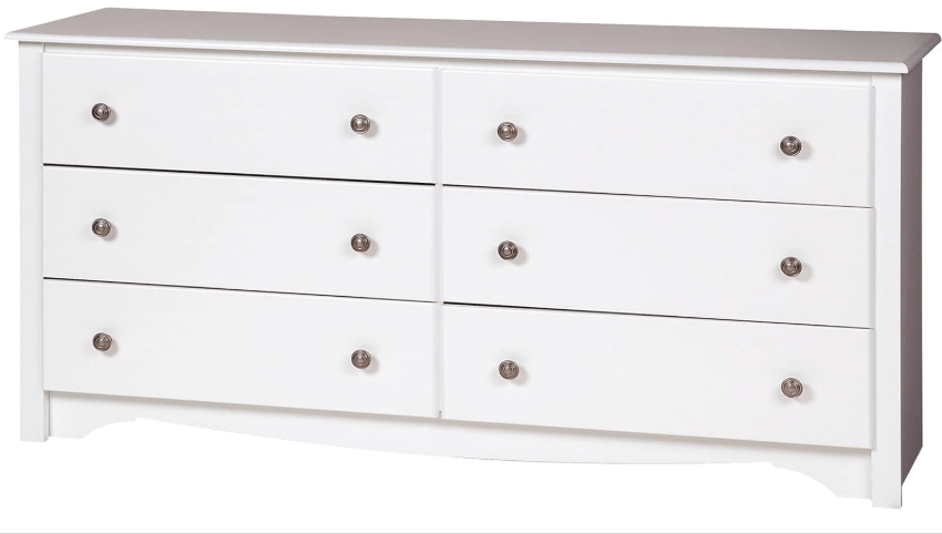 Prepac Monterey 6 Drawer Double Dresser and Nightstand S