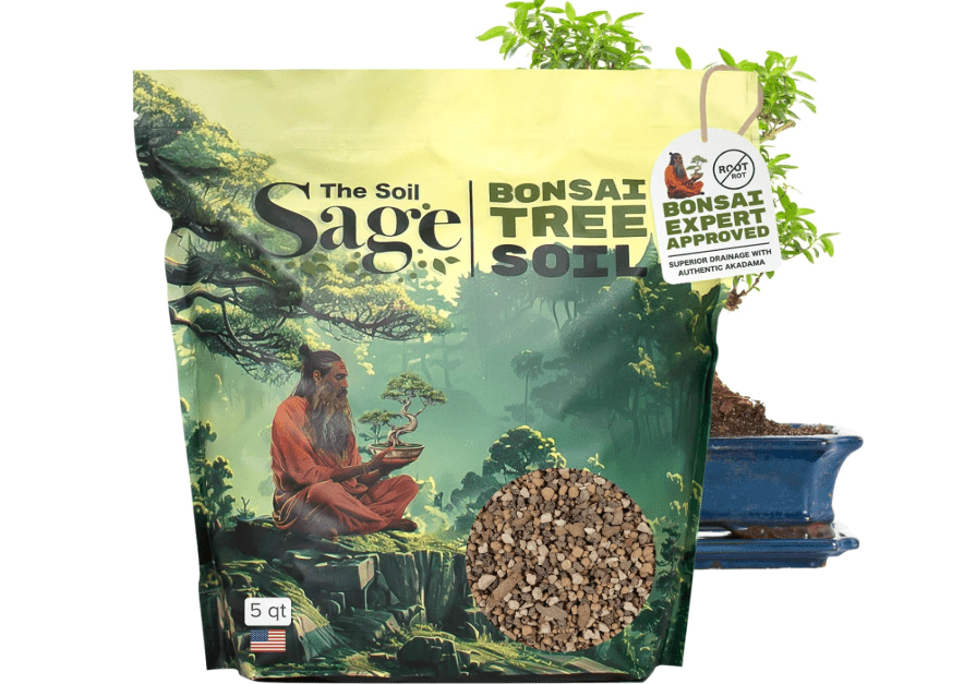 The Soil Sage 5qts/5l Premium Bonsai Mix - U.S.A. Made Ready to Use - Akadama, Pumice, Lava Rock, Pine Bark Fines - Large Bag for All Bonsai
