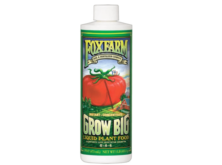  FoxFarm Grow Big Liquid Plant Food - Bloom Fertilizer for Flowers, Fruits, and Vegetables, Perfect for Indoor & Outdoor Potted Plants, NPK 6-4-4 (Pint)