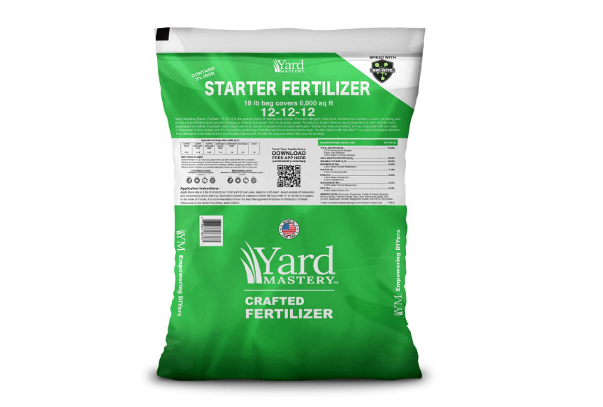 Yard Mastery Lawn Fertilizer 18 lbs - 12-12-12 Starter Fertilizer with 12% Phosphorous, 3% Iron, 12% Ammonium Sulfate, 12% Potassium - Granular Nitrogen
