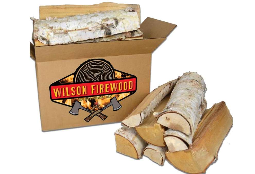 Wilson Birch Split Firewood - Seasoned Natural Kiln Dried Fireplace, Fire Pit, Bonfire Logs (Regular)