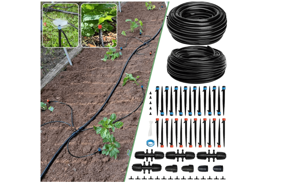 
Riboud 240FT Drip Irrigation System Kit, Automatic Garden Watering System for Plant, Greenhouse, Yard, Lawn, with 1/2 inch 1/4 inch Irrigation Tubing Hose