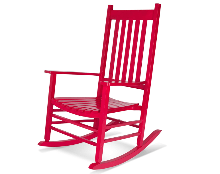  Shine Company Vermont Porch Rocker, High Back Wood Rocking Chair, Chili Peppe