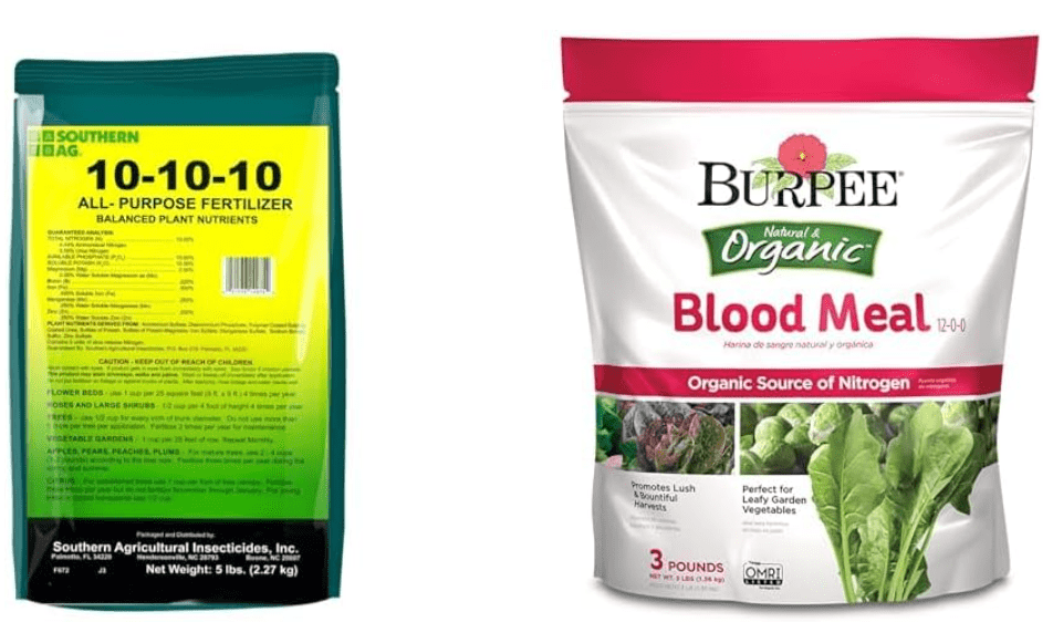Southern Ag All Purpose Granular Fertilizer 10-10-10, 5 LB Size: 5 LB & Burpee Organic Blood Meal Fertilizer | Add to Potting Soil | Excellent Natura