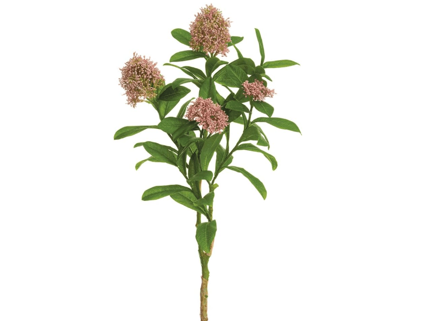 SilksAreForever 26" Skimmia Artificial Flower Stem -Mauve (Pack of 12)