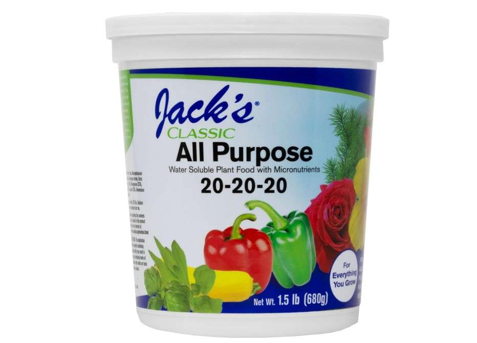 
Jack's Classic 20-20-20 All Purpose Water-Soluble Fertilizer with Micronutrients to Provide General Growth on All Plants, 1.5lbs