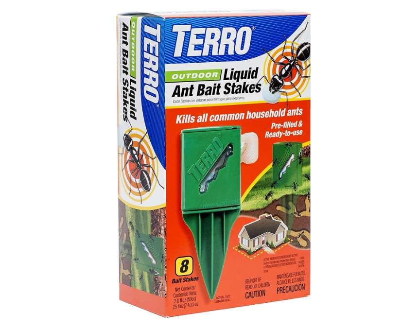 Terro T1812 Outdoor Liquid Ant Killer Bait Stakes - 8 Count (0.25 oz each) (2 Pack)