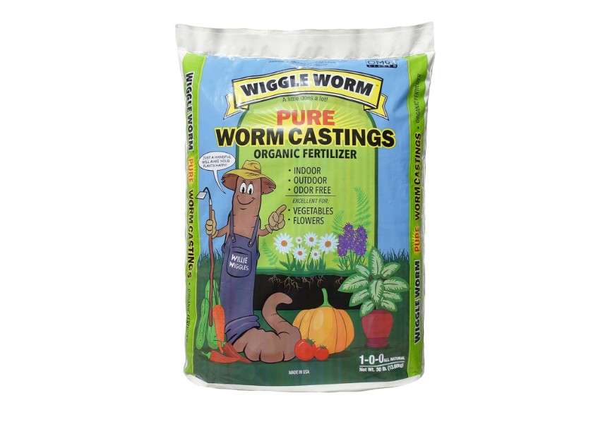 
Wiggle Worm 100% Pure Organic Worm Castings Fertilizer, 30-Pounds - Improves Soil Fertility and Aeration for Houseplants, Vegetables, Gardens, and More