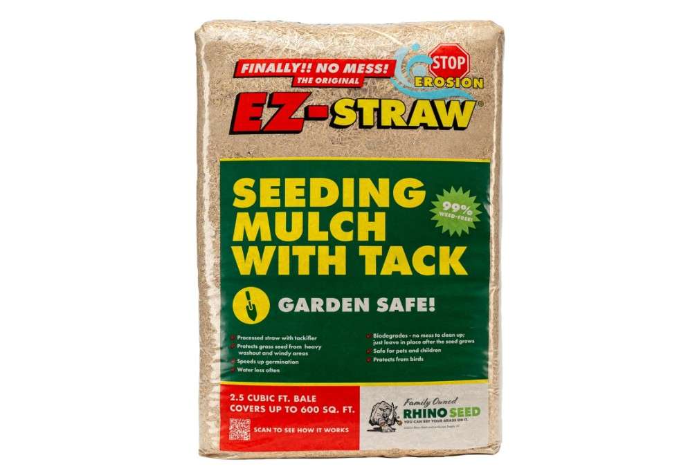 
EZ-Straw Seeding Mulch with Tackifier - Biodegradable Processed Straw a 2.5 CU FT Bale (Covers up to 600 sq. ft.)