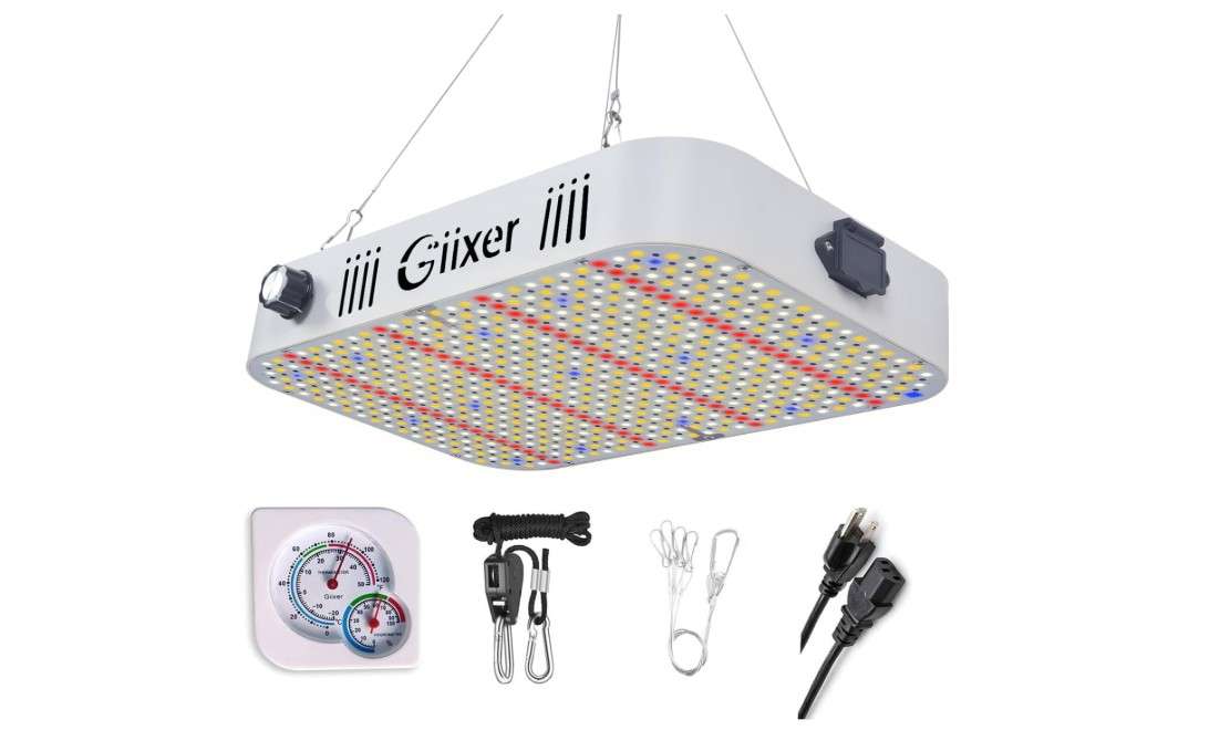 
Giixer 2025 Best 1000W LED Grow Light with Full Spectrum Design - Ideal for Seed Starting, Hydroponics, and Indoor Vegetable Gardening, Featuring Daisy