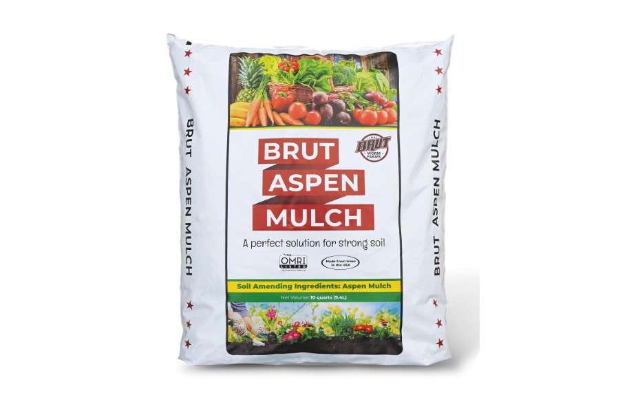 
Brut Organic Aspen Mulch, 10 Quart, Odor-Free, Nutrient Rich, High Water Retention, for Vegetable Gardens, Houseplants, Landscaping