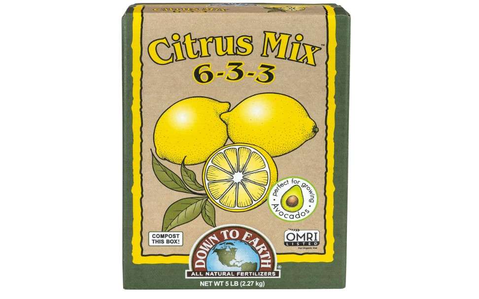 Down to Earth All Natural Fertilizers Organic Citrus Mix 6-3-3, 5 lb Box Fertilizer for Lemons, Limes, Oranges Citrus Trees
