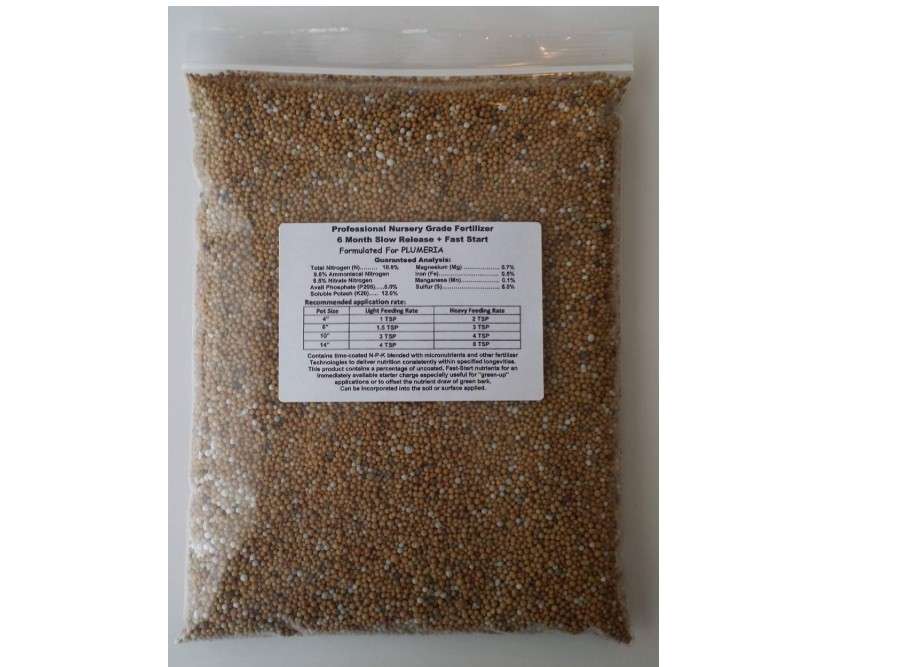Exotica Tropicals Professional Nursery Grade Plumeria Fertilizer 4 LB Six Month Slow Release Frangipani Plant Food