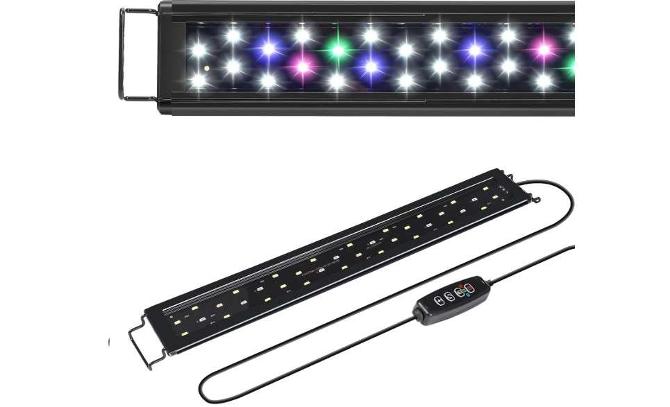 
AQUANEAT LED Aquarium Light for 18 to 24 Inch Fish Tank, Auto On Off with Timer, Full Spectrum, Adjustable Brightness, Daylight Moonlight Mode, for Fresh