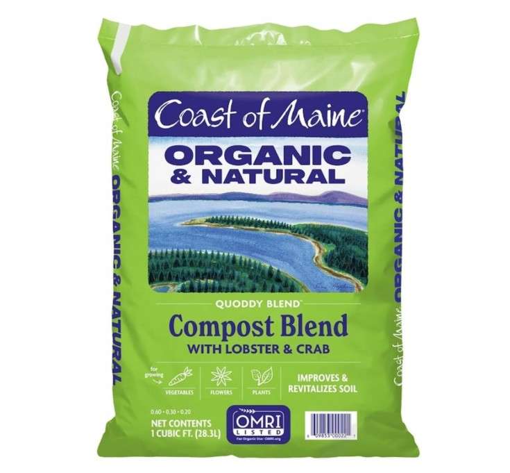 
Coast of Maine Quoddy Blend (1 cu ft) Organic and Natural Compost Blend with Lobster and Crab - Improves and Revitilizes Soil