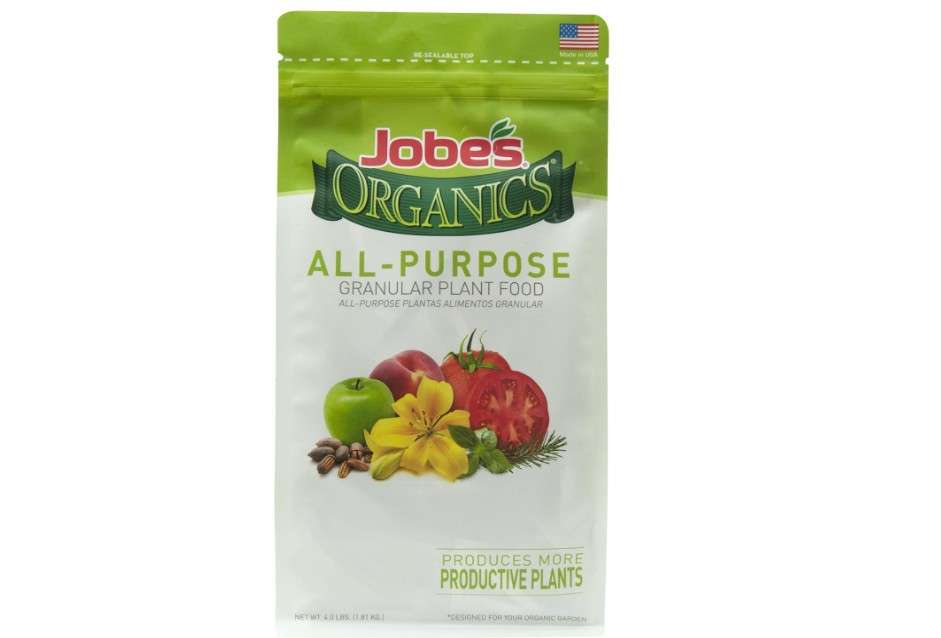 Jobe’s Organics Granular All Purpose Fertilizer, Easy Plant Care Fertilizer for Vegetables, Flowers, Shrubs, Trees, and Plants, 4 lbs Bag