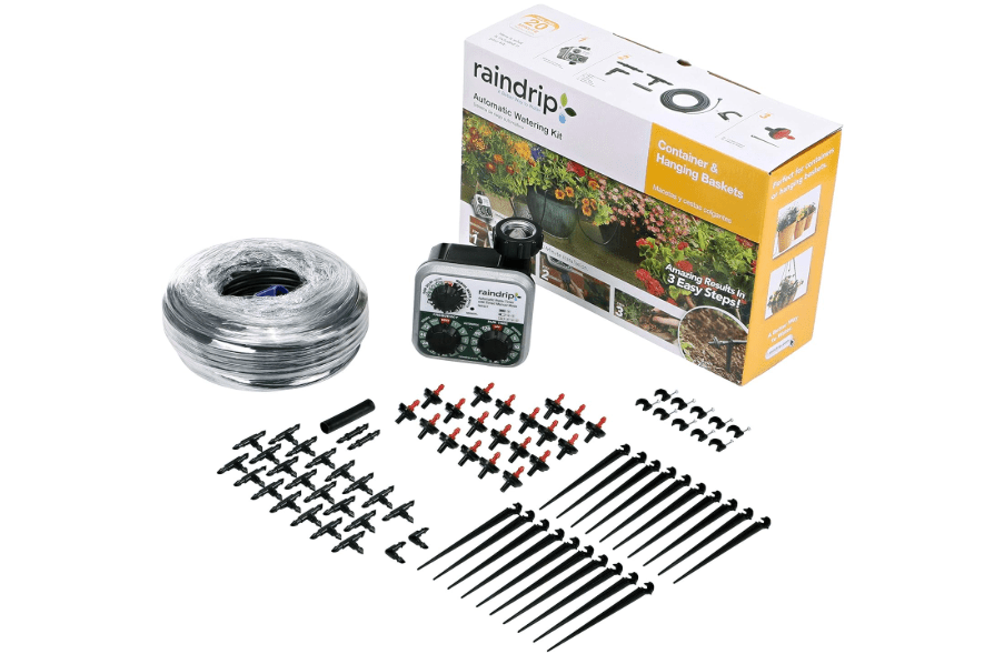 
Raindrip R560DP Automatic Drip Irrigation Watering Kit with Customizable Timer for Containers and Hanging Baskets, Waters up to 20 Plants