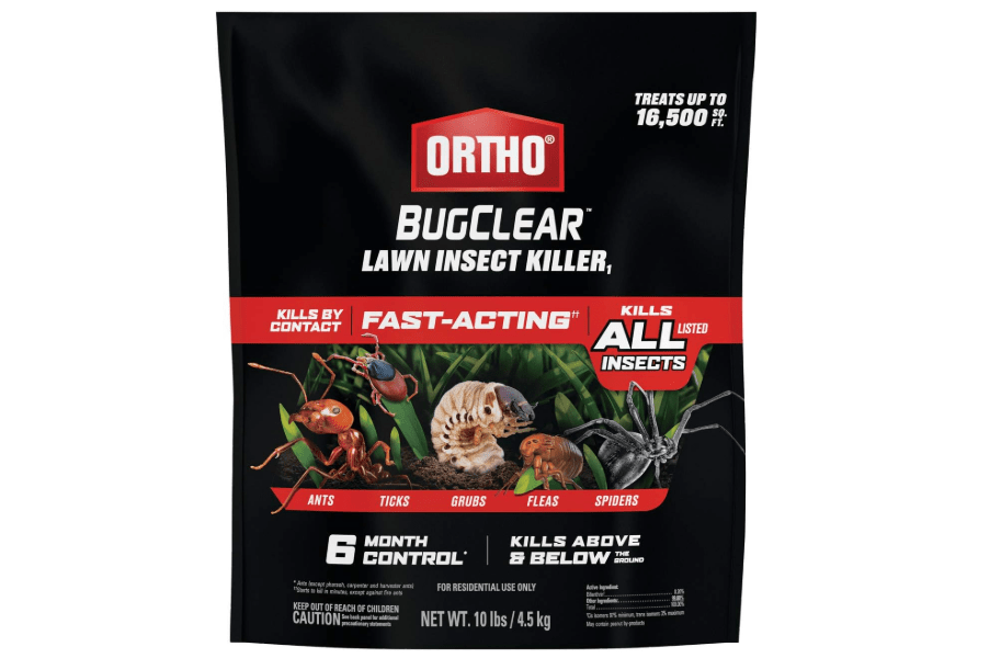 
Ortho BugClear Lawn Insect Killer1, Kills Ants, Spiders, Ticks, Fleas, Armyworms and Grubs, Treats up to 16,500 sq. ft., 10 lb