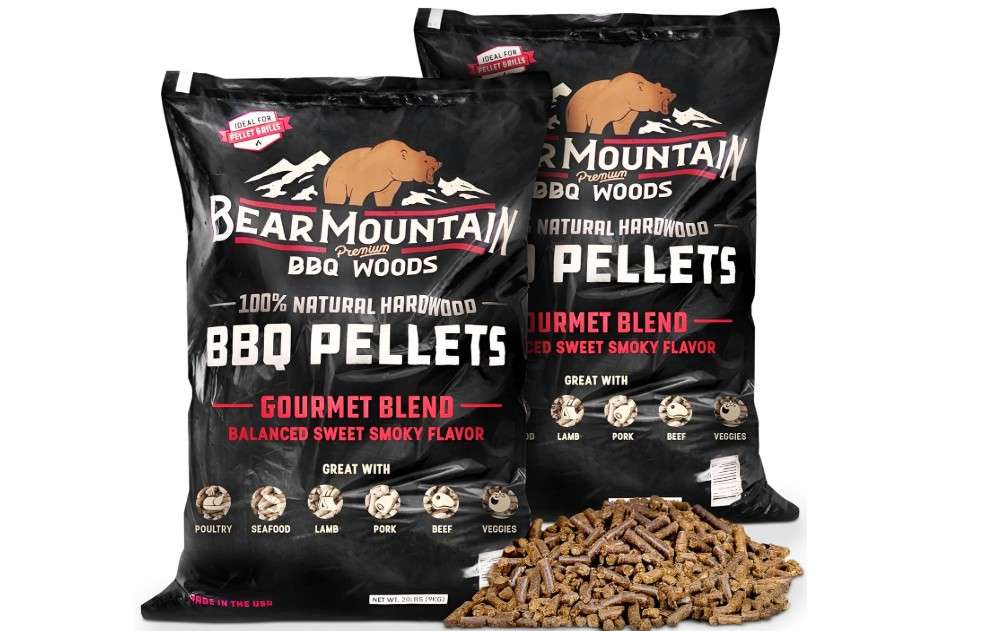  Bear Mountain 2-Pack Wood Pellets for Smoker, Grill & BBQ, 20 Lbs, Gourmet Blend - Premium Hardwood Barbecue Pellets for Indoor and Outdoor Grilling