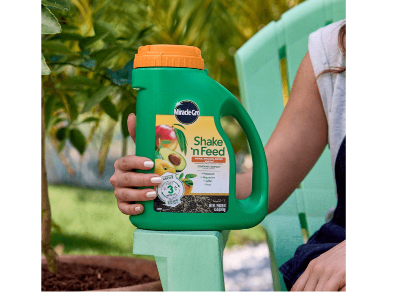 Miracle-Gro Shake 'N Feed Citrus, Avocado, Mango Plant Food, For Container and In-Ground Plants, Citrus Trees, Avocado Trees and Mango Trees, 4.5 lbs