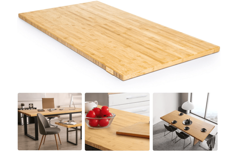 
48"x25" Butcher Block Counter Top, DIY Bamboo Countertop, 1.2'' Thick Waterproof Table Top, Used as Cutting Board, Office Desk Tops, 