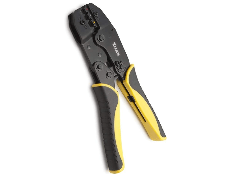 
TITAN 11477 Ratcheting Wire Terminal Crimper Tool for Insulated Terminals, Fixed Jaw Crimper