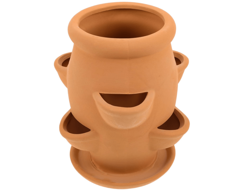  Toyvian Strawberry Tower Planter: Terracotta Strawberry Planter - Lightweight & Portable - Clay Pots for Plants, Versatile Flower Container for Garden