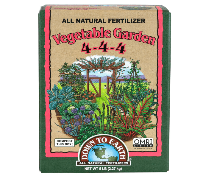  Down to Earth Organic Vegetable Garden Fertilizer 4-4-4, 5 lb – Balanced NPK, OMRI Listed, All-Natural Plant Food