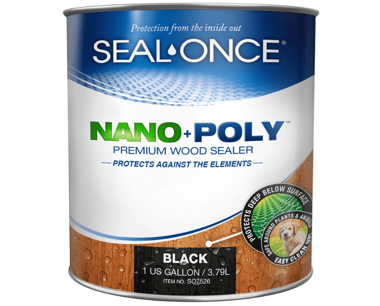 
Seal-Once Nano+Poly Penetrating Wood Sealer with Polyurethane - Premium Waterproof Sealant -1 Gallon & Black