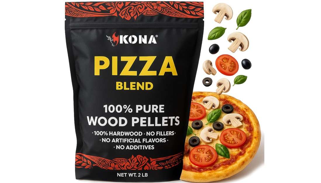  Kona Pizza Blend Wood Smoker Pellets, 100% Natural Hardwood - Rich Smoky Flavor - Ideal for Pizza Ovens, Smokers, and Smoker Tubes - 2 Pounds 