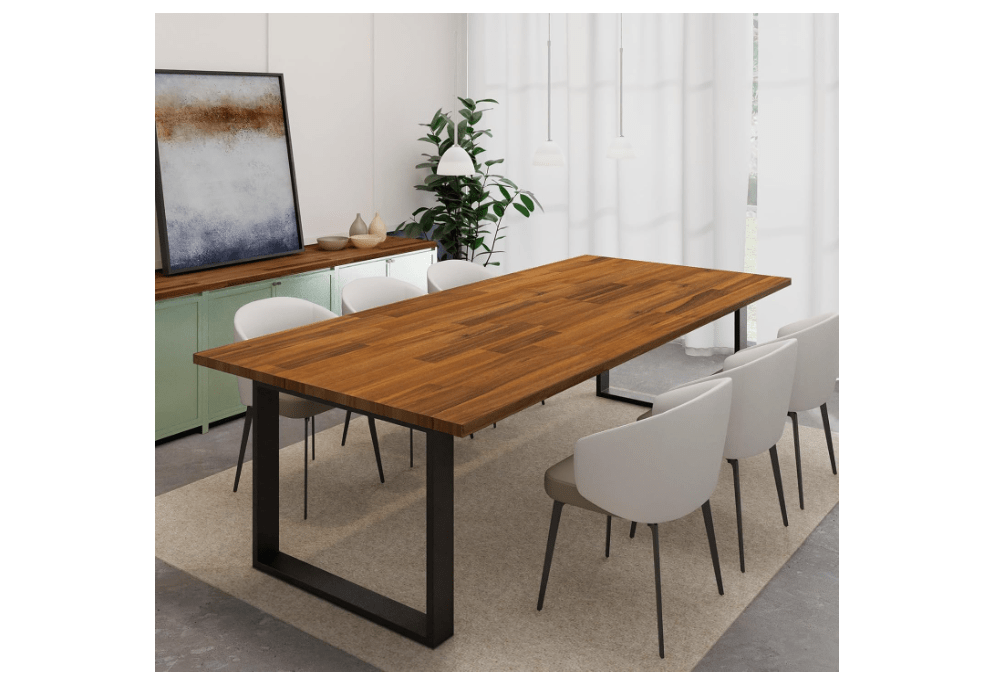 
Howizz 60 x 25 in. Solid Wood Table Top, Teak Stained Acacia Desktop for Standing Desk/Office