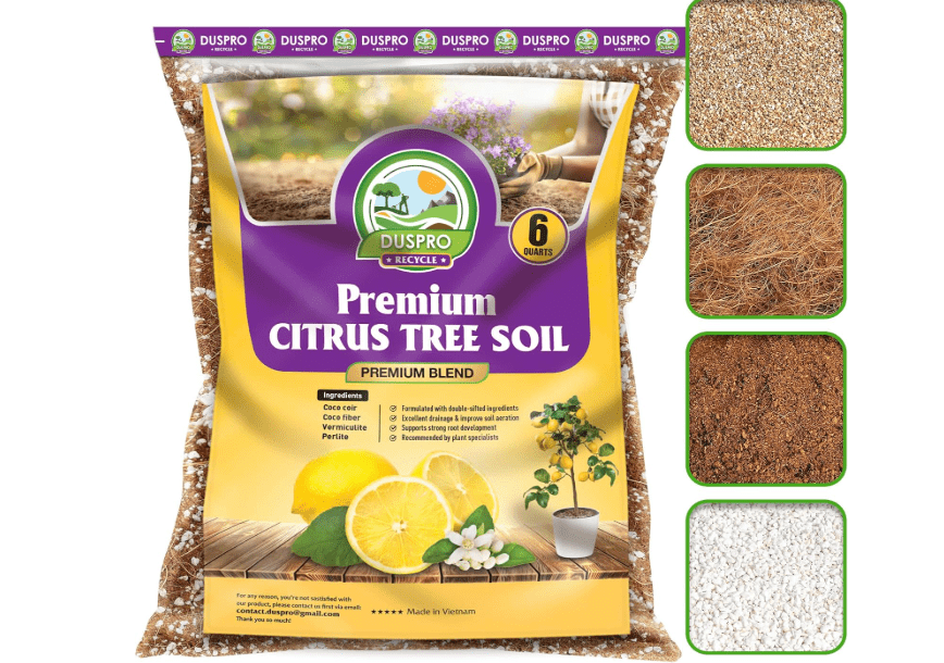 
DUSPRO Recycle Citrus Tree Potting Soil Mix for Potted Lemon Tree, Specialized for Oranges, Fruit Tree Indoor Planting Pre-Mixed 4-in-1 Ready to Use