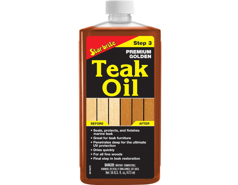 
STAR BRITE Premium Golden Teak Oil - Sealer, Preserver, & Finish for Outdoor Teak & Other Fine Woods - Step 3 - 16 OZ (085116PW)