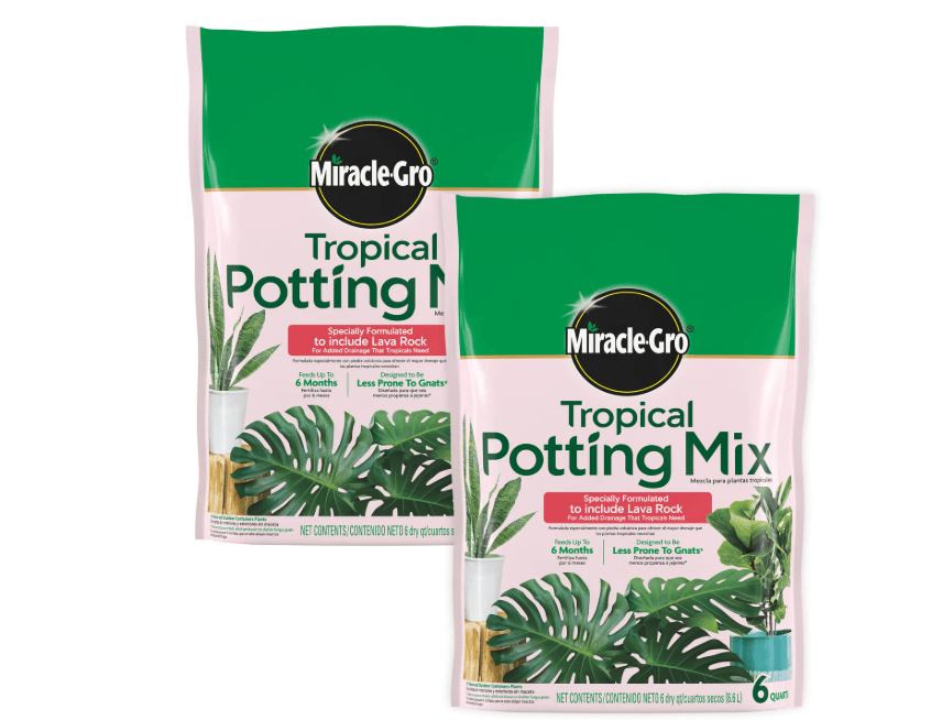 Miracle-Gro Tropical Potting Mix - Growing Media for Tropical Plants Living in Indoor and Outdoor Containers, 6 qt. (2-Pack)