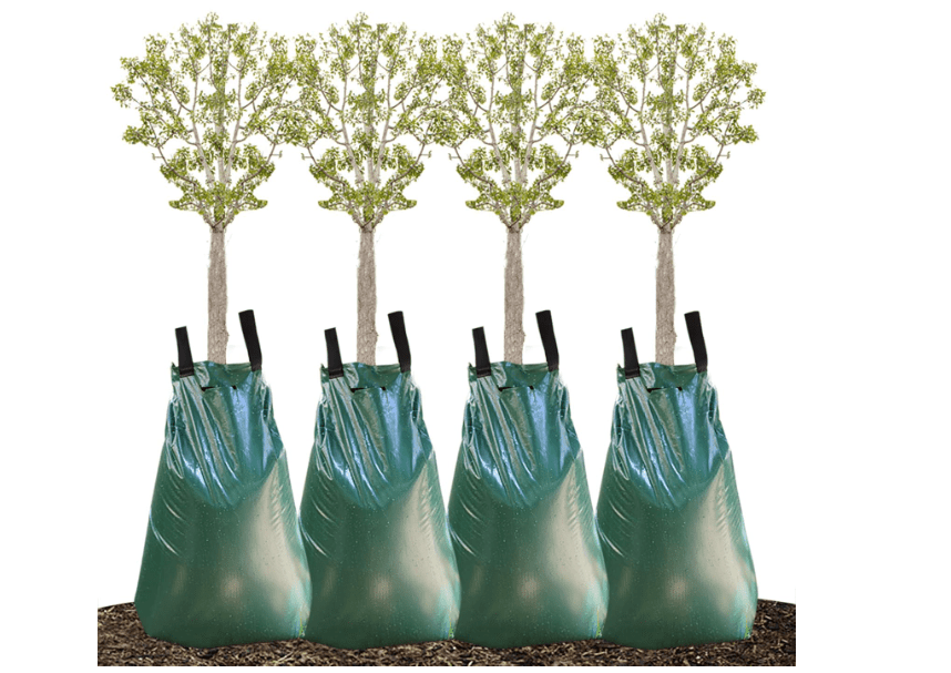 Remiawy Tree Watering Bag, 20 Gallon Slow Release Irrigation Watering Bag for Trees, Made of Durable PVC Material with Zipper (4 Pack 5-8 Hours Releasing Time)