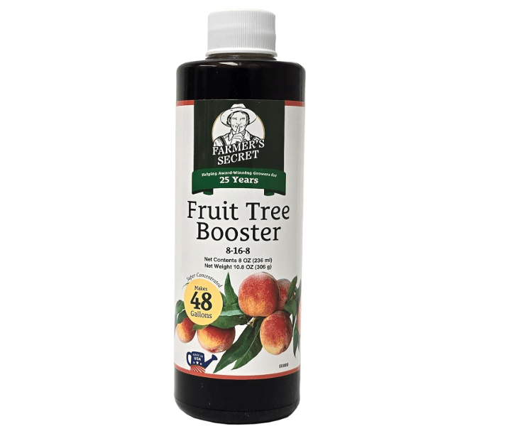  Farmer's Secret Fruit Tree Booster Fertilizer (8oz) - Super Concentrated and Phosphorus Rich - Formulated for All Fruit Trees Including Peach, Banana