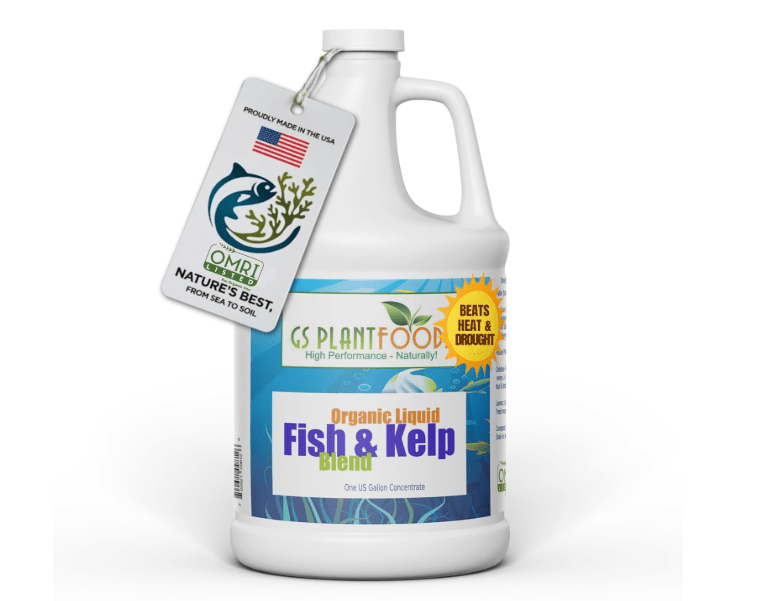 Omri Listed Fish & Kelp Fertilizer by GS Plant Foods (1 Gallon) - Organic Fertilizer for Vegetables, Trees, Lawns, Shrubs, Flowers, Seeds & Plants -.