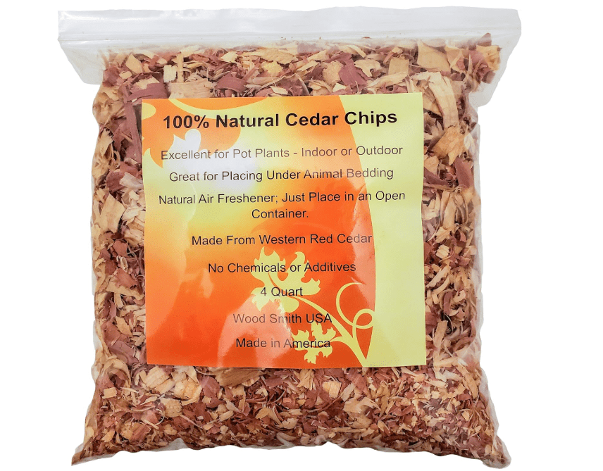 
100% Natural Cedar Shavings | Mulch | Great for Outdoors or Indoor Potted Plants | Dog Bedding (4 Quart)