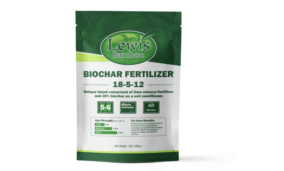  Lewis Bamboo - Biochar Fertilizer 18-5-12 (10 LB Bag) - Time Release Fertilizer with Charcoal