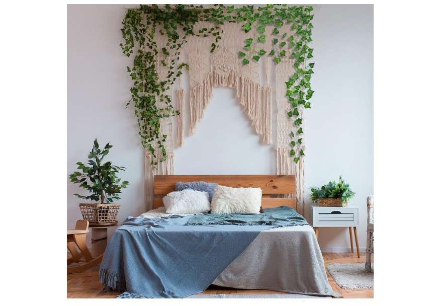  CQURE 12 Pack 84Ft Artificial Ivy Garland, Fake Vines UV Resistant Greenery Leaves Fake Plants Hanging Aesthetic Vines for Home Bedroom Party Garden