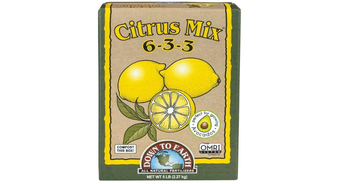  Down to Earth All Natural Fertilizers Organic Citrus Mix 6-3-3, 5 lb Box Fertilizer for Lemons, Limes, Oranges Citrus Trees 