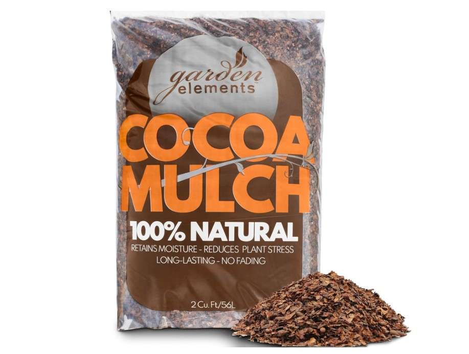 Garden Elements 100% Natural Cocoa Bean Shell Mulch for Gardens, Flower Beds, Potted Plants, and Mulching, 2 cu ft