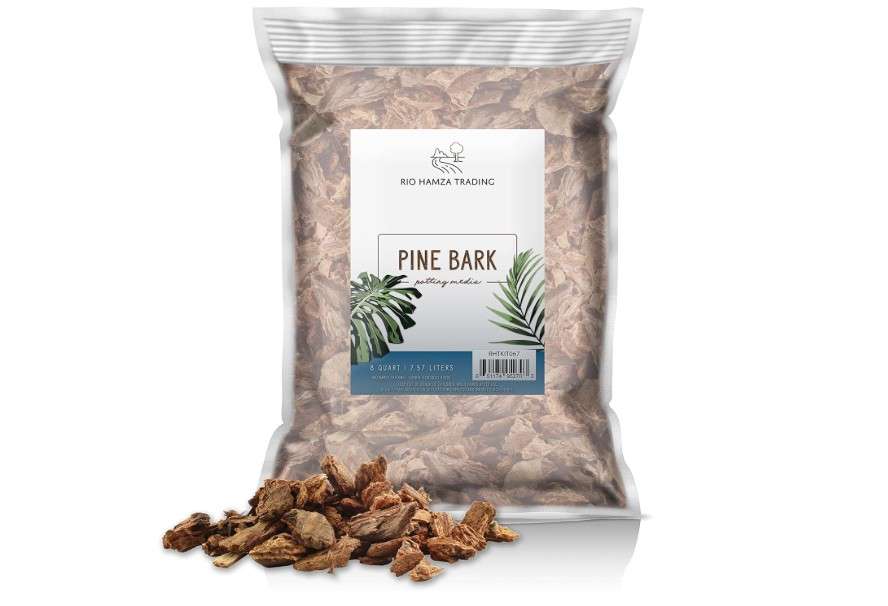 
100% Natural Pine Bark Mulch Nuggets (8 Quarts), Small Mulch Chips for Indoor/Outdoor Container Gardening, Ideal for Soil Supplement, Houseplant Mulch