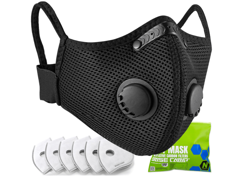 BASE CAMP M Plus Dust Mask, Breathable Reusable Face Mask with 6 Activated Carbon Filters for Woodworking Construction Mowing Grinding (Modern1)