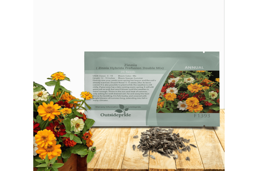
Outsidepride Profusion Double Mix Zinnia Seeds - 25 Pcs Annual, Hardy & Drought Tolerant, Easy to Grow, Flower Seeds for Planting with Daisylike Double