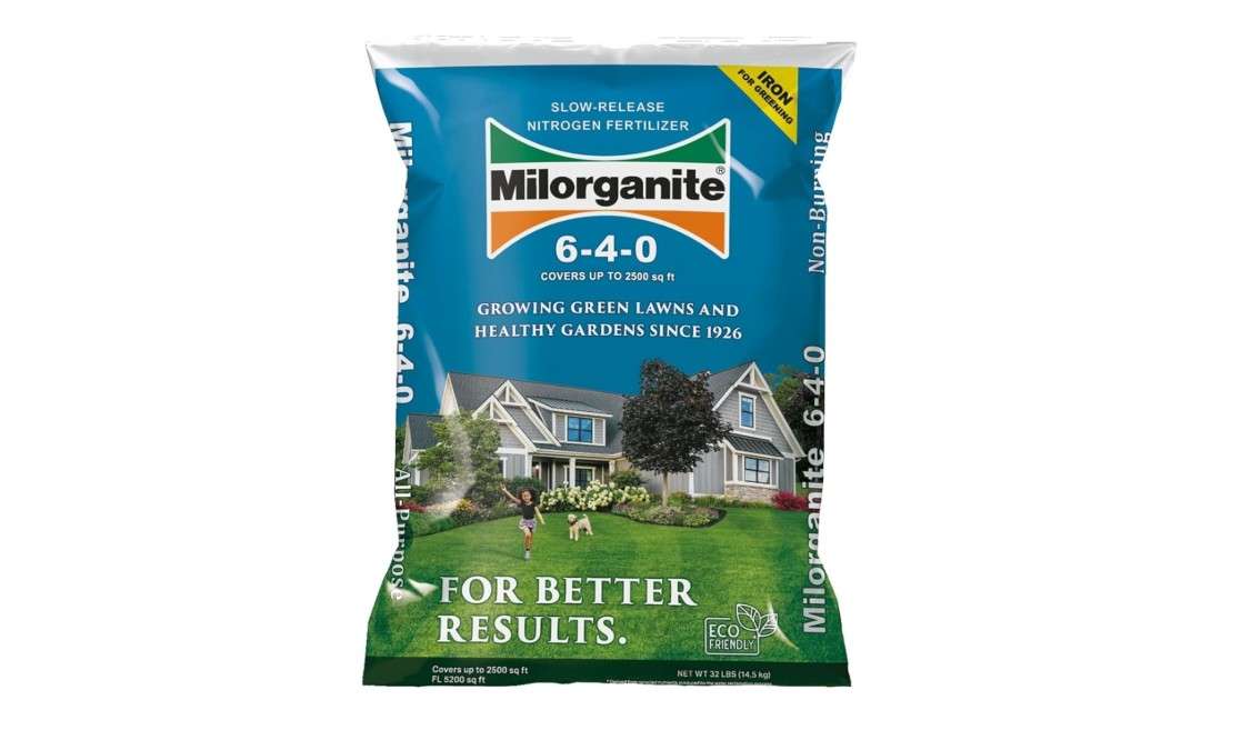  Milorganite All-Purpose Eco-Friendly Slow-Release Nitrogen Lawn Fertilizer 6-4-0, 32lb