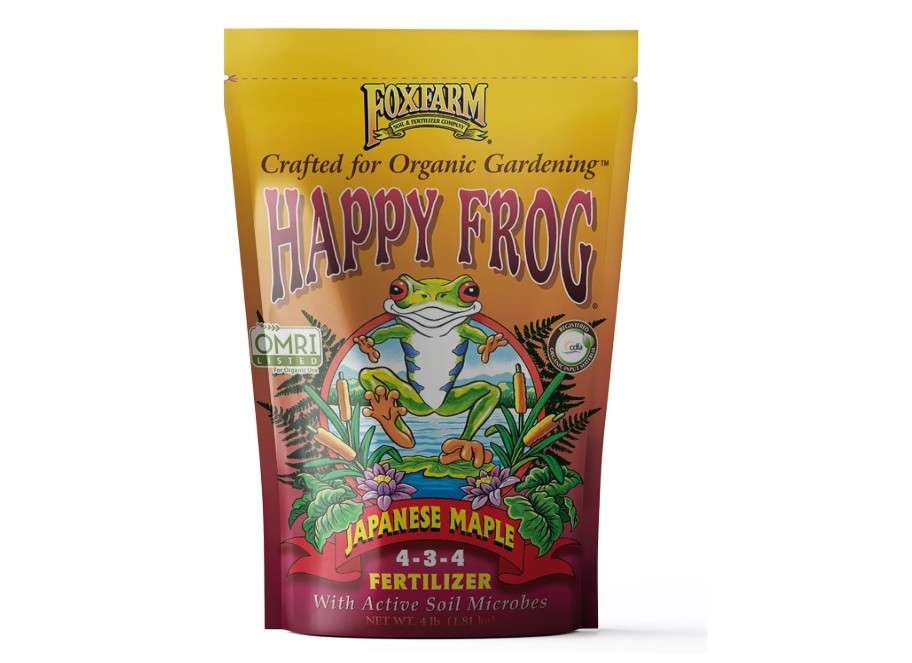  FoxFarm Happy Frog Japanese Maple Fertilizer, Nutrient-Rich Formula for Japanese Maples, Evergreens & Low pH Feeders, NPK 4-3-4 (4 lb)