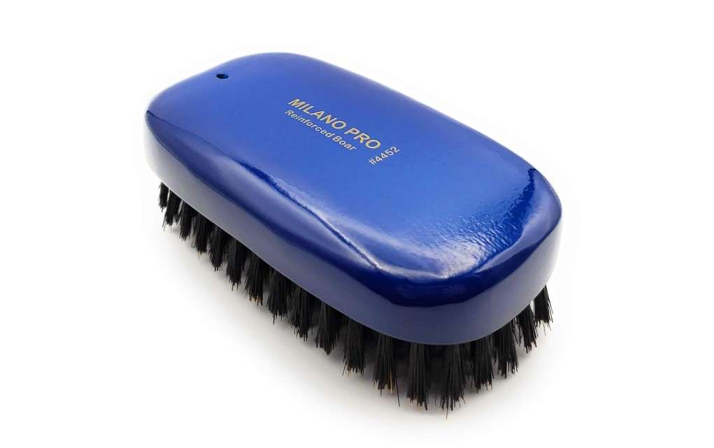  Milano Pro Boar Bristle 9-Row Reinforced Rectangular Palm Wave Brush 