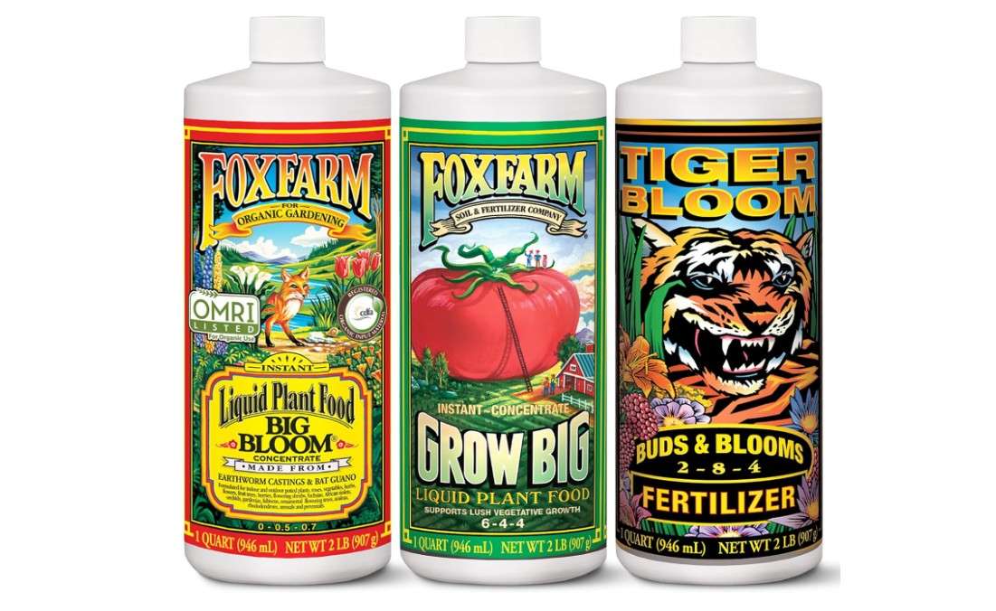 FoxFarm Fertilizer Soil Trio Liquid Nutrient: Tiger Bloom, Grow Big, Big Bloom Quart Bottles - (Pack of 3-32 oz)