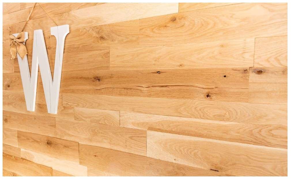 Vintage Harvest Rustic White Oak Wood Planks, Multi-Width, Kiln-Dried, Easy to Install, DIY Accent Wall for Your Home (10 sq. ft.)
